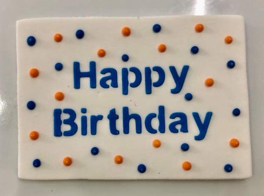 Birthday Topper-blue & orange